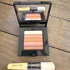 NEW in Box Bobbi Brown Shimmer Brick Highlighter BRONZE includes Blending Brush